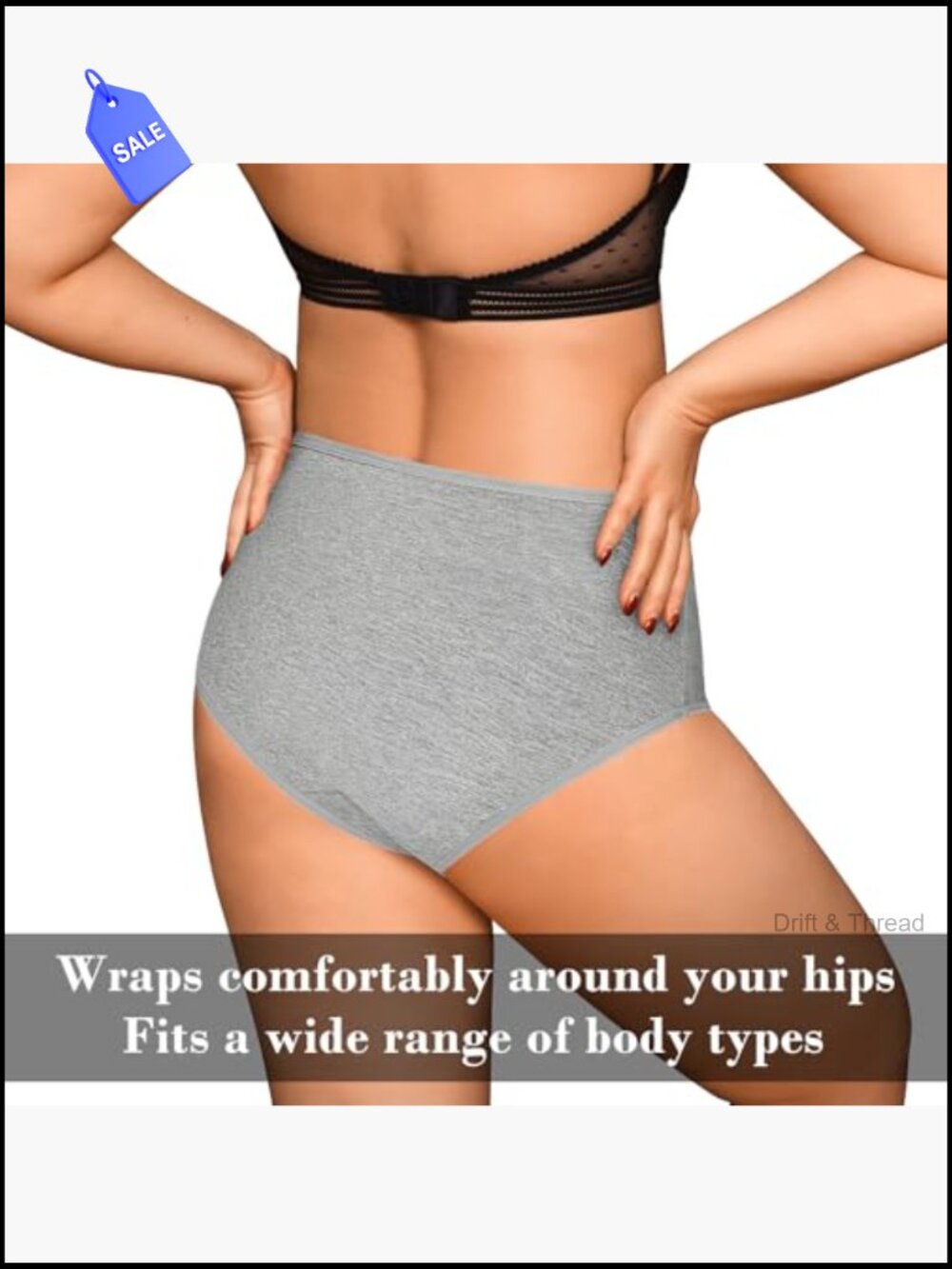 Large High Waisted Cotton Briefs 5 Pack Tummy Control Postpartum Panties - Picture 4 of 6